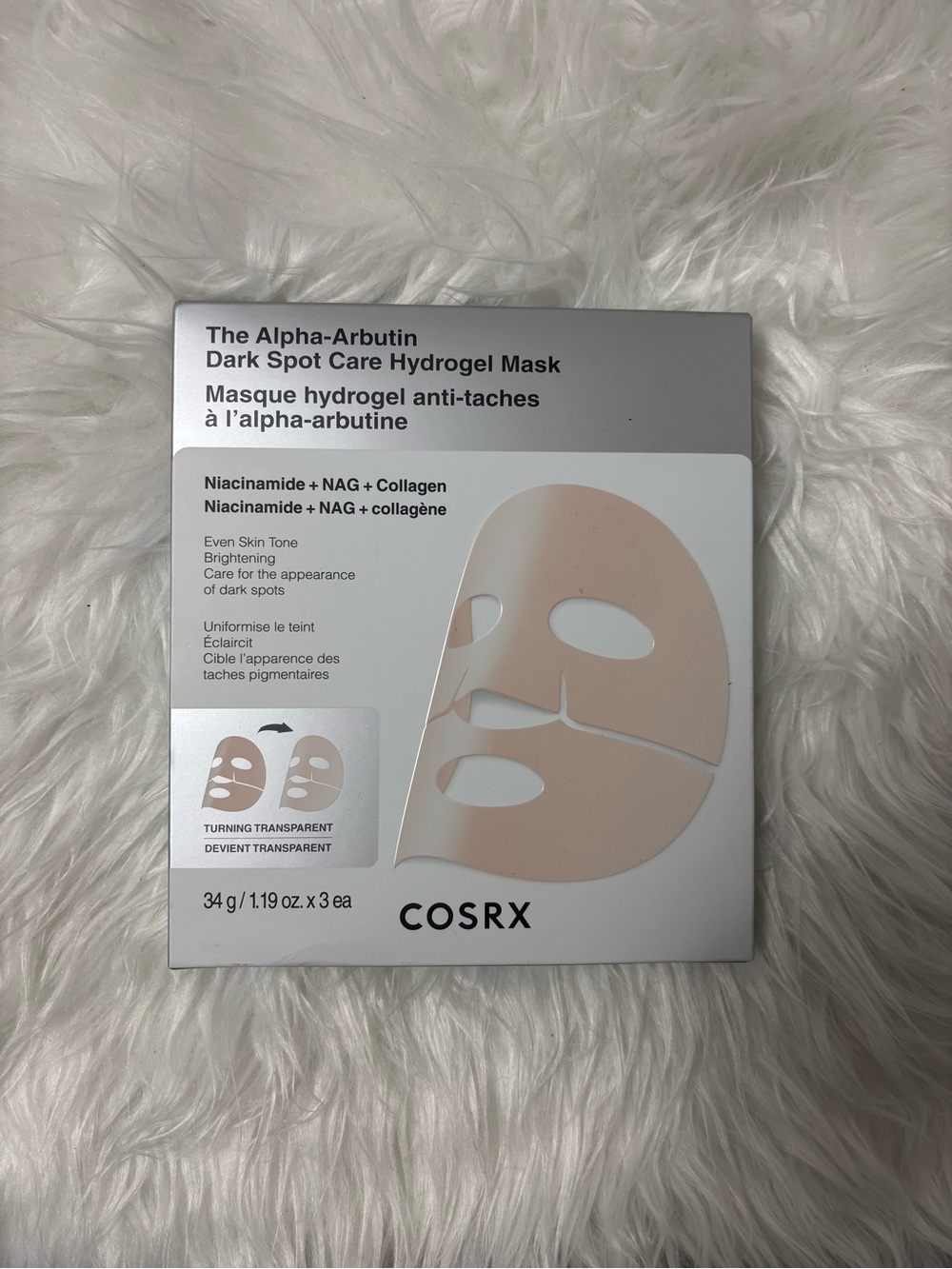 COSRX Alpha-Arbutin Dark Spot Care Hydrogel Mask — Beige Brightening Sheet Mask